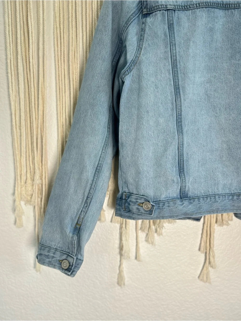Love Tree Light Wash Distressed Denim Jacket - Picture 12 of 13